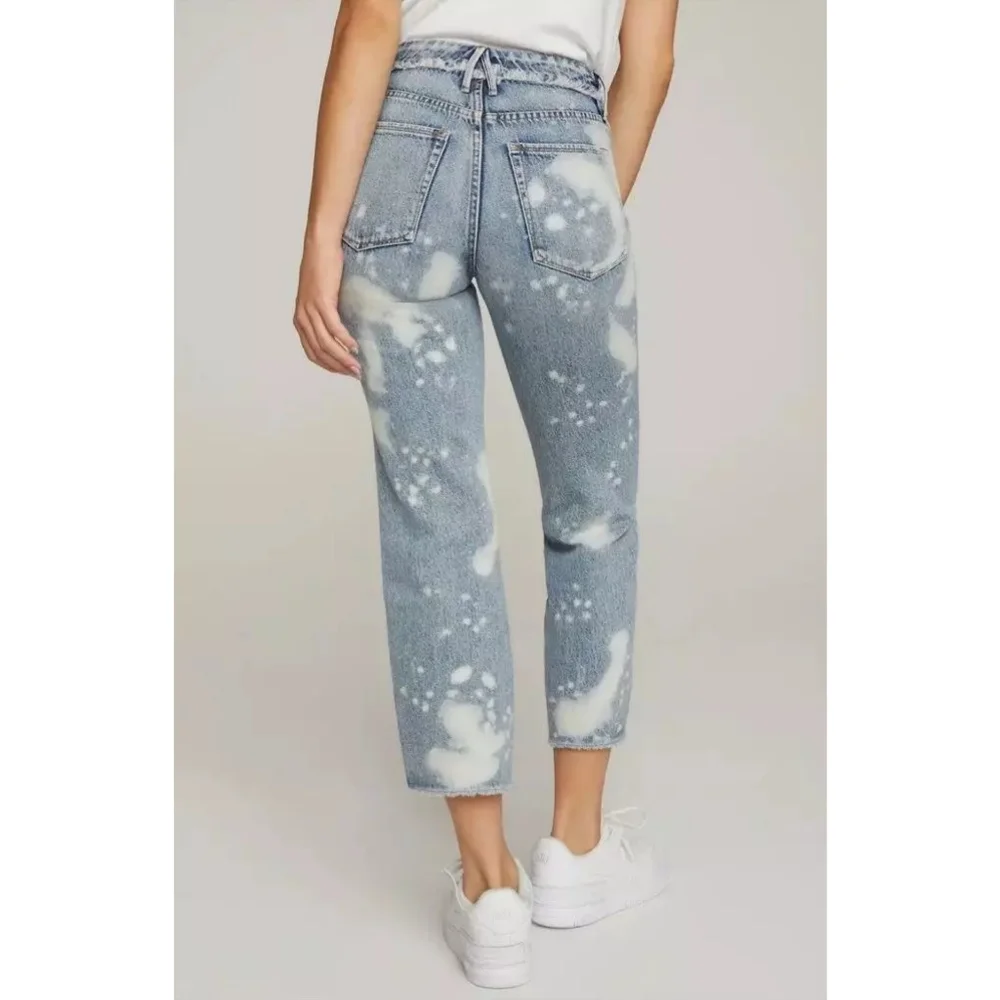 GOOD AMERICAN Good Vintage Released Waistband Jeans Bleach Blue 6